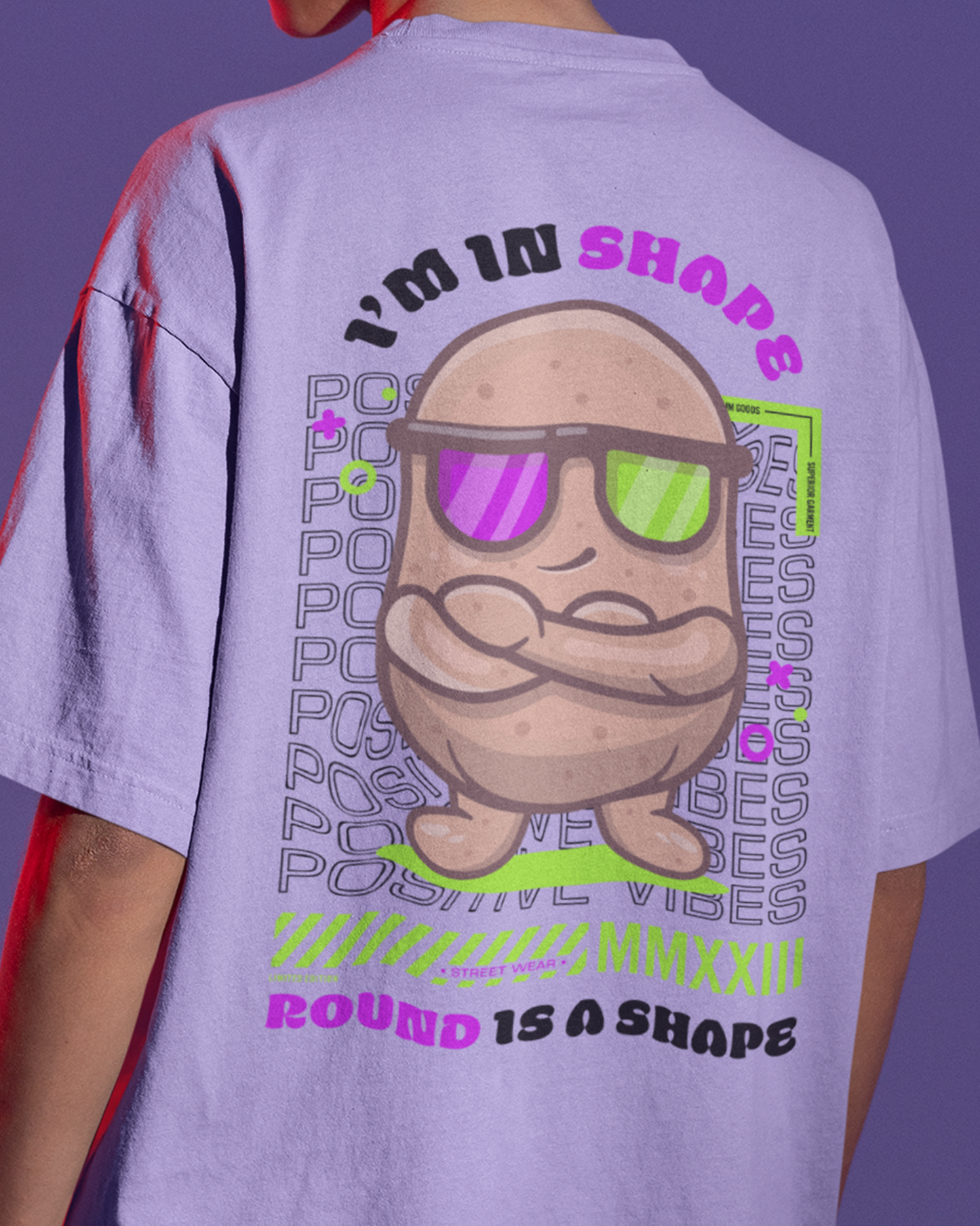 I Am In Shape Round Is A Shape Oversized Tshirt